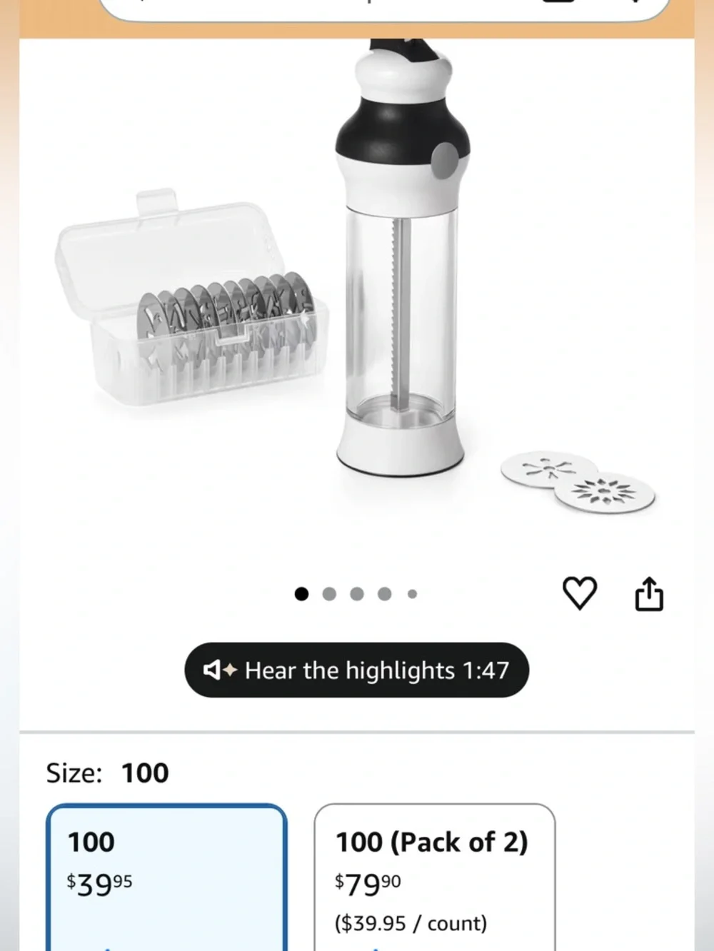 New White and Black Cookie Press / Pastry Decorator no box